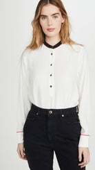 Luca Silk Mandarin Collar Blouse - Marshmellow by Rag & Bone | 25 South Boutiques