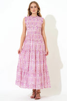Sleeveless Smocked Maxi - Malta Pink by Oliphant — view 3