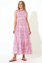 Sleeveless Smocked Maxi - Malta Pink by Oliphant | 25 South Boutiques