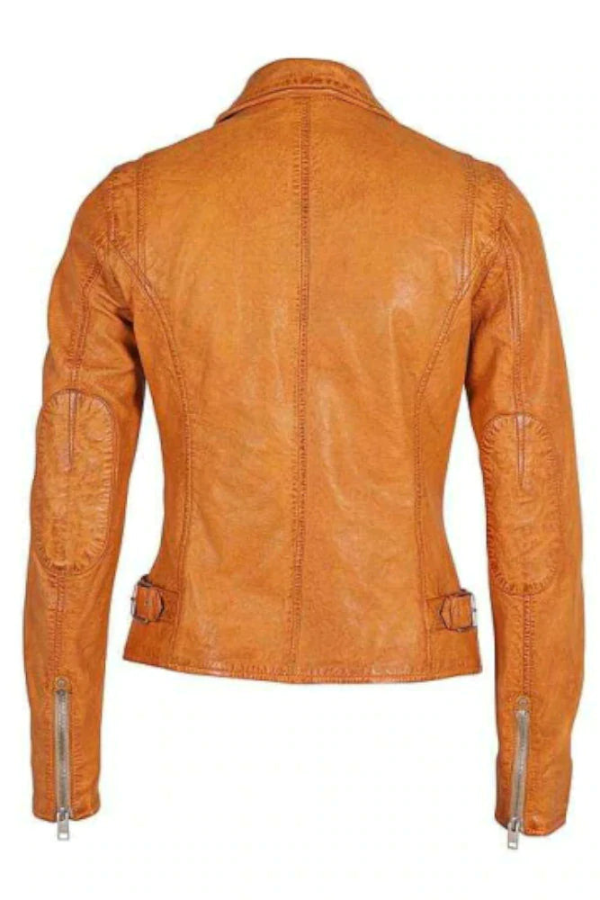 Sofia Leather Jacket - Mango by Mauritius — alternate view
