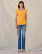 V Neck Tee - Pigment Mango by Sundry — alternate view