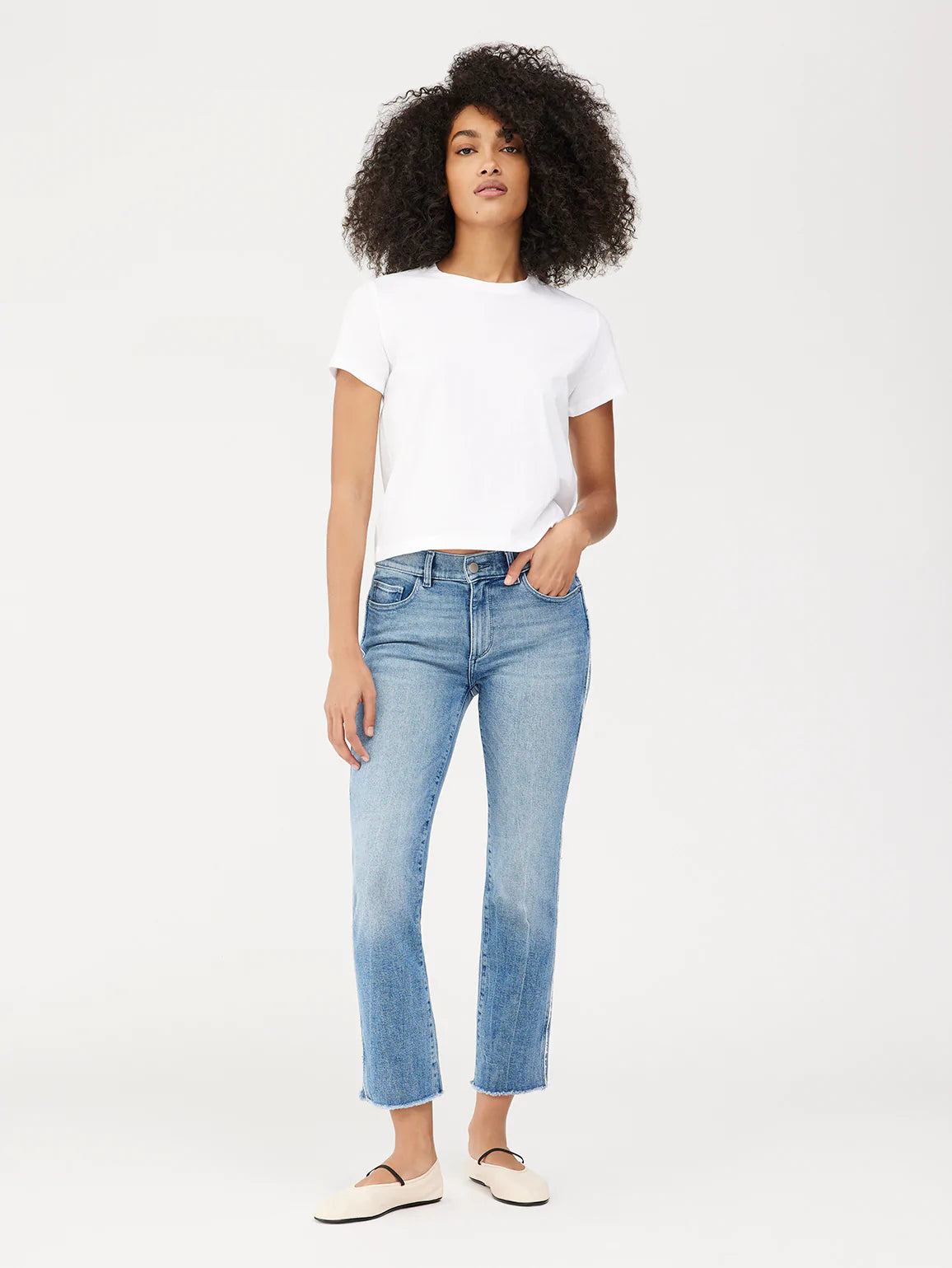 Mara Straight Mid Rise - Dark Riviera Frayed by DL1961 | 25 South Boutiques