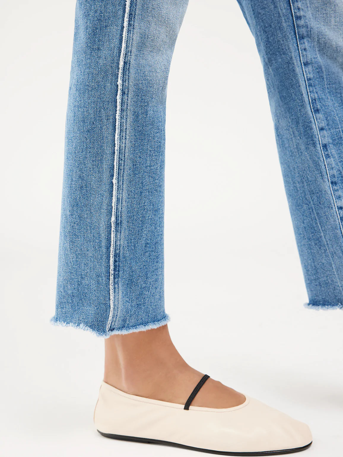Mara Straight Mid Rise - Dark Riviera Frayed by DL1961 — view 7