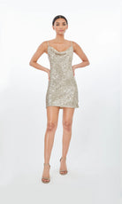 Maris Sequin Dress - Pale Gold by Generation Love — alternate view