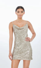 Maris Sequin Dress - Pale Gold by Generation Love — view 3
