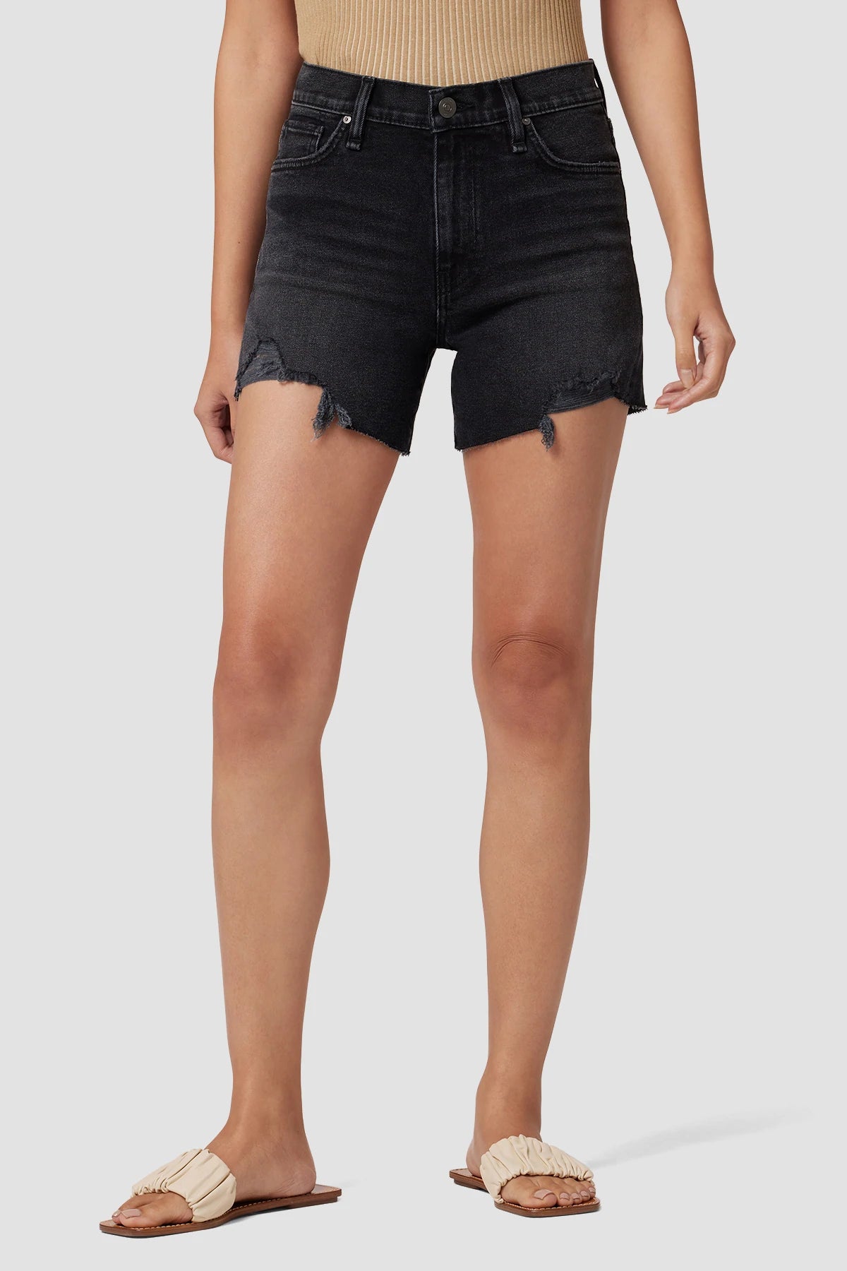 Devon High Rise Boyfriend Shorts - Midnight Frost by Hudson — alternate view