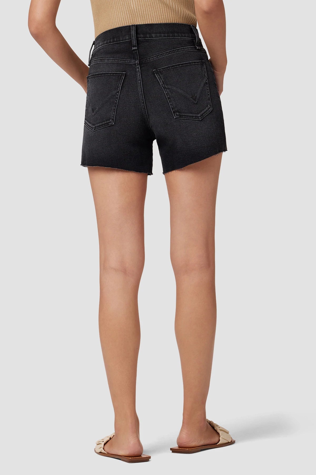 Devon High Rise Boyfriend Shorts - Midnight Frost by Hudson — view 4