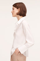 Silk Long Sleeve Button Front Shirt - Milk by Rebecca Taylor — view 3