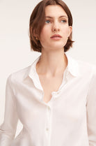 Silk Long Sleeve Button Front Shirt - Milk by Rebecca Taylor — view 4