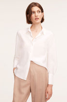 Silk Long Sleeve Button Front Shirt - Milk by Rebecca Taylor | 25 South Boutiques