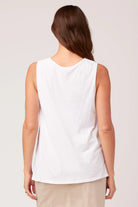 Minerva Gauze Tank - White by XCVI — view 3