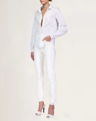 Mina Cotton Shirt - White by Halston — alternate view