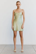 Crush Bias Cowl Mini Slip Dress - Apple by Third Form — view 3