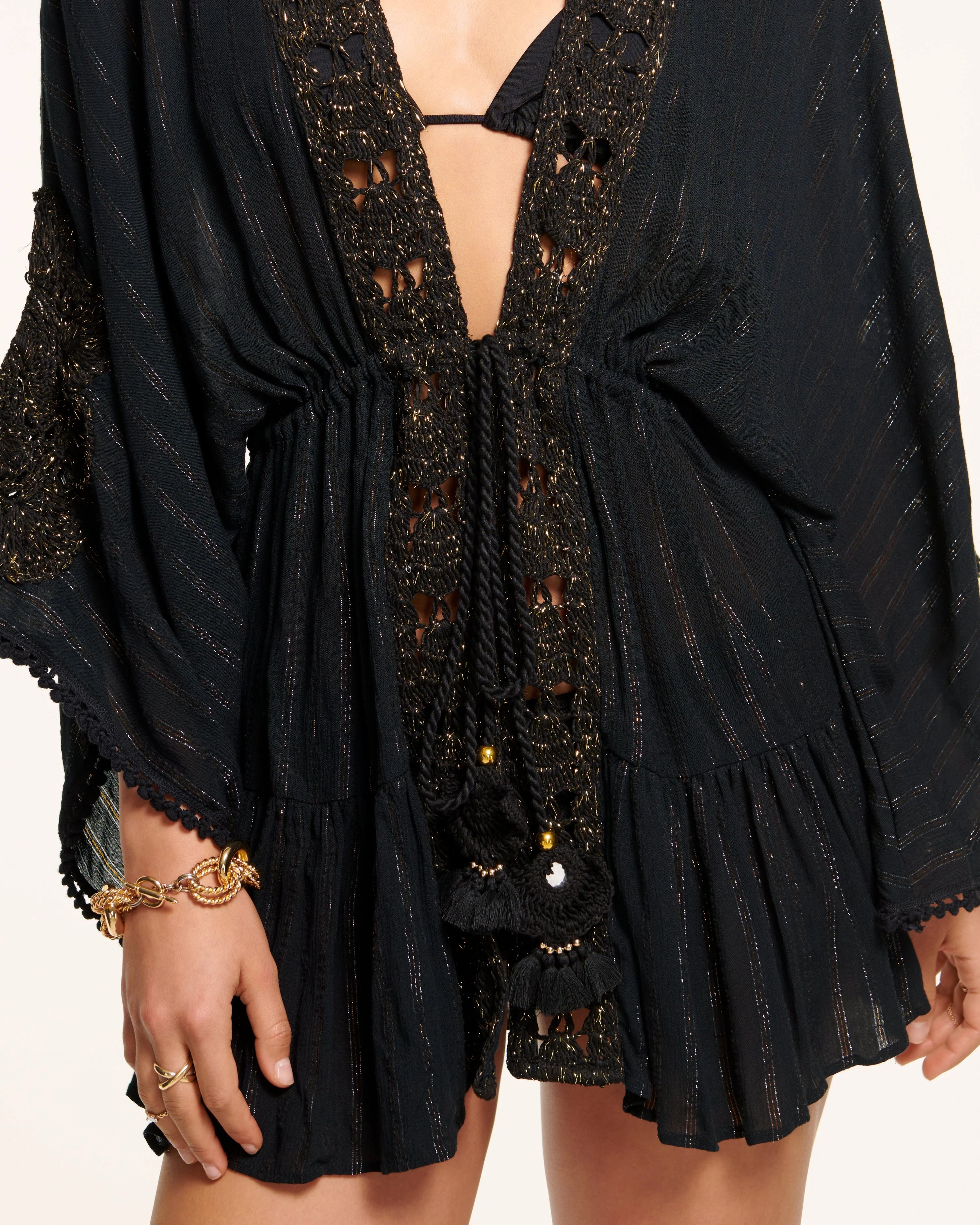 Miriam Coverup Dress - Black Lurex by Ramy Brook — alternate view