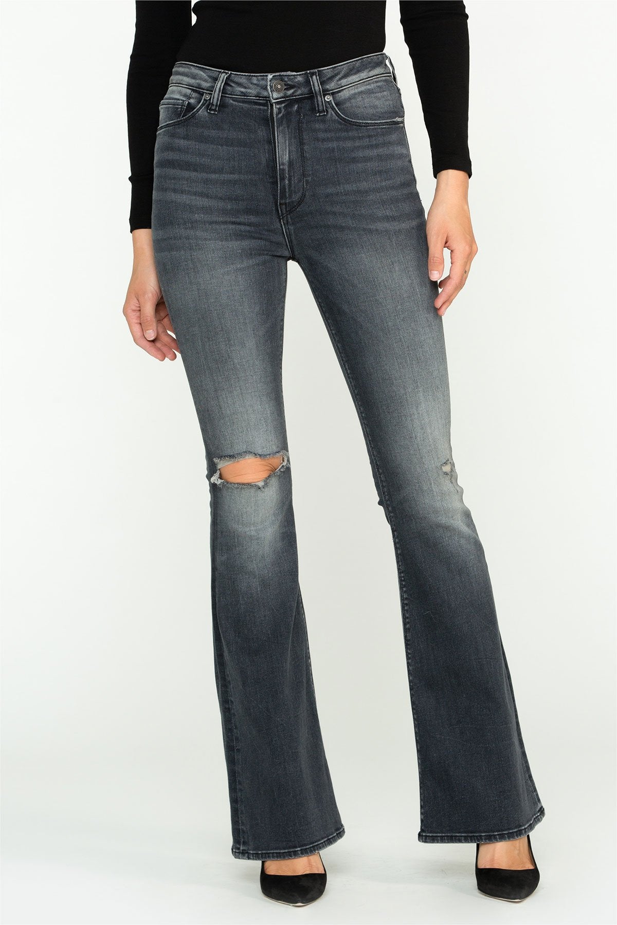 Holly High Rise 5 Pkt Flare Jean - Missed Call by Hudson — view 3