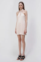 Mitra Charmeuse Halter Dress - Sand Dollar by Jonathan Simkhai — view 3
