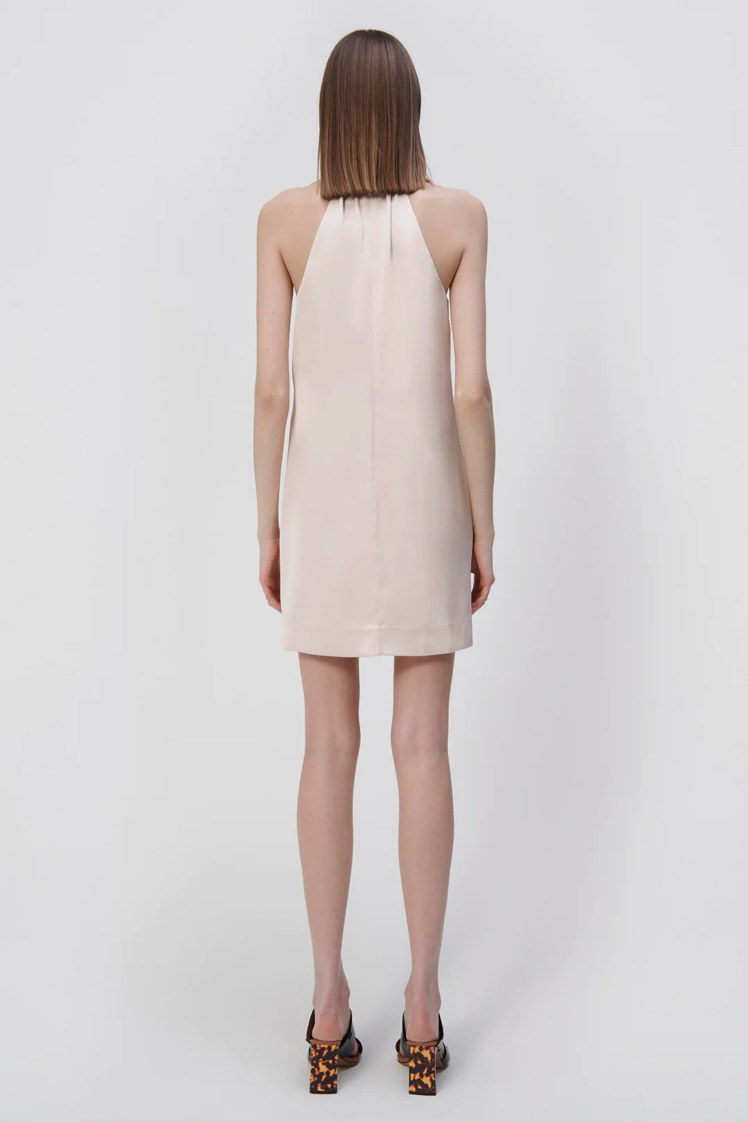 Mitra Charmeuse Halter Dress - Sand Dollar by Jonathan Simkhai — view 5