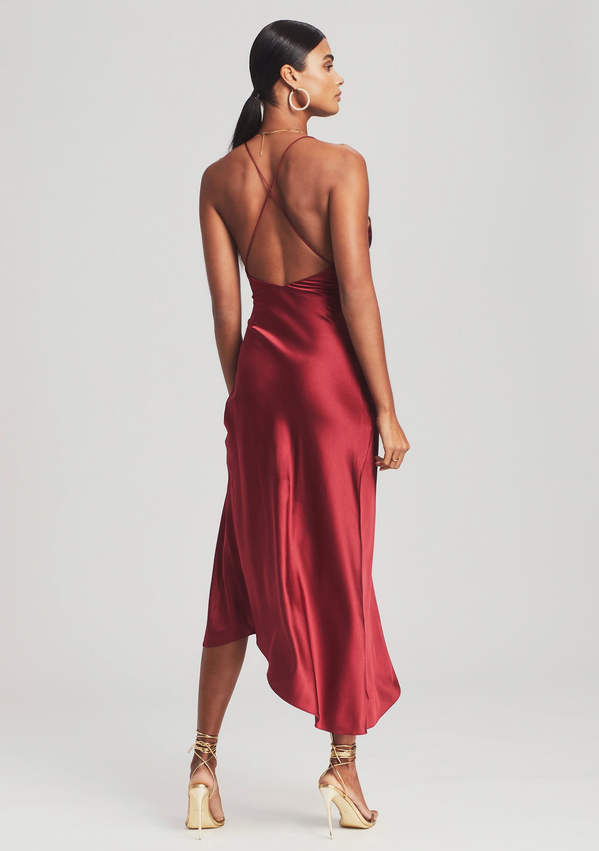 Emma Silk Dress - Burgundy by SER.O.YA — alternate view