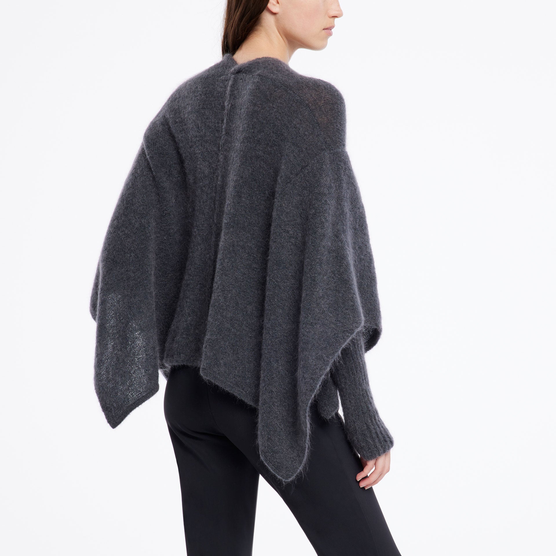 Poncho w/ Sleeves- Dark Grey by Sarah Pacini — alternate view
