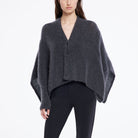 Poncho w/ Sleeves- Dark Grey by Sarah Pacini | 25 South Boutiques