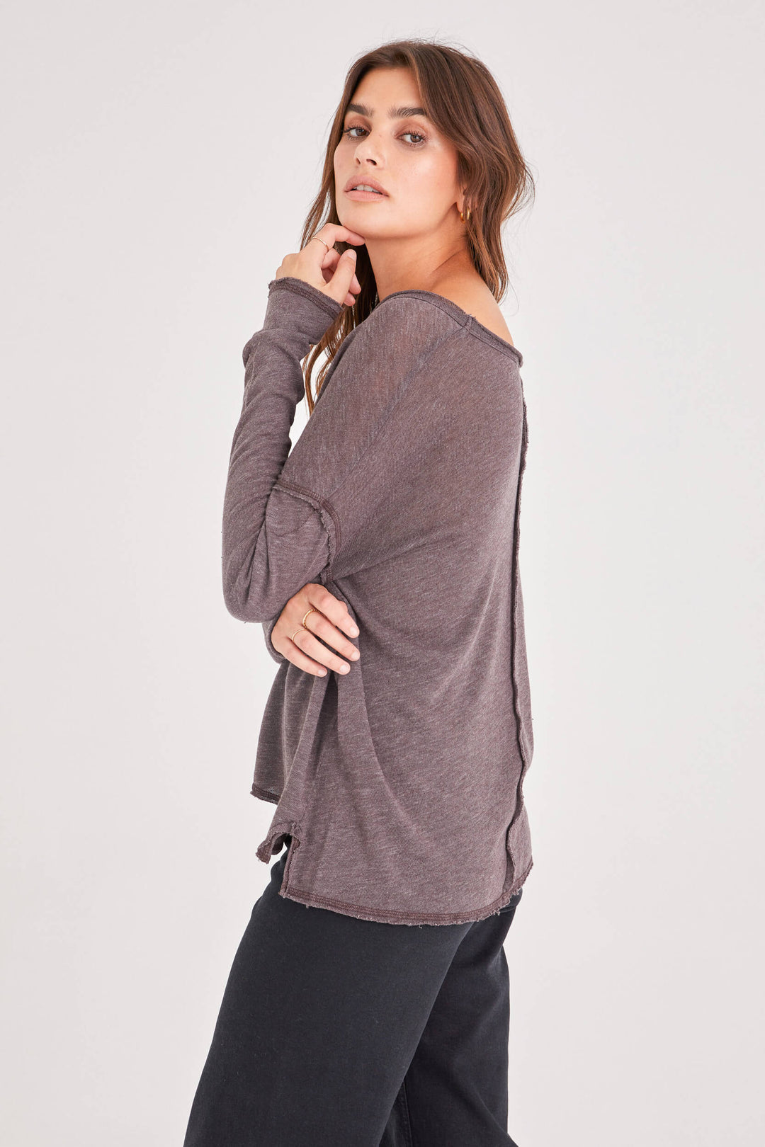 Get Up & Go Long Sleeve - Dark Mocha by Project Social T — alternate view