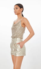 Monet Cami - Pale Gold Sequin by Generation Love — alternate view