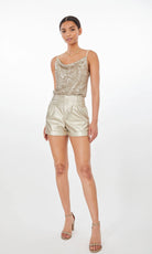 Monet Cami - Pale Gold Sequin by Generation Love — view 4