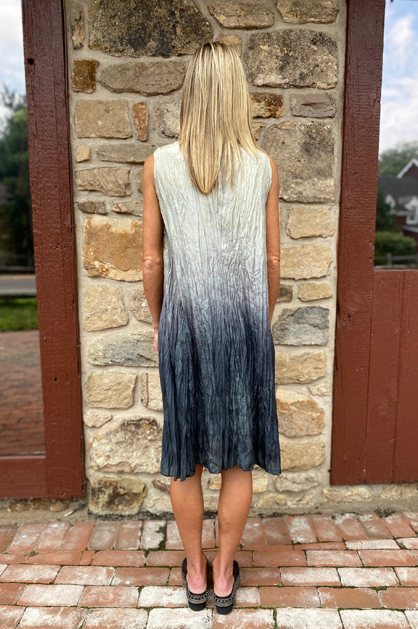 V Neck Dress - Moon / Black by Viviana Uchitel — alternate view