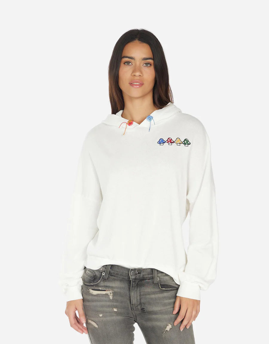 Anissa Mushroom Happyface Hoodie - Milk by Lauren Moshi | 25 South Boutiques