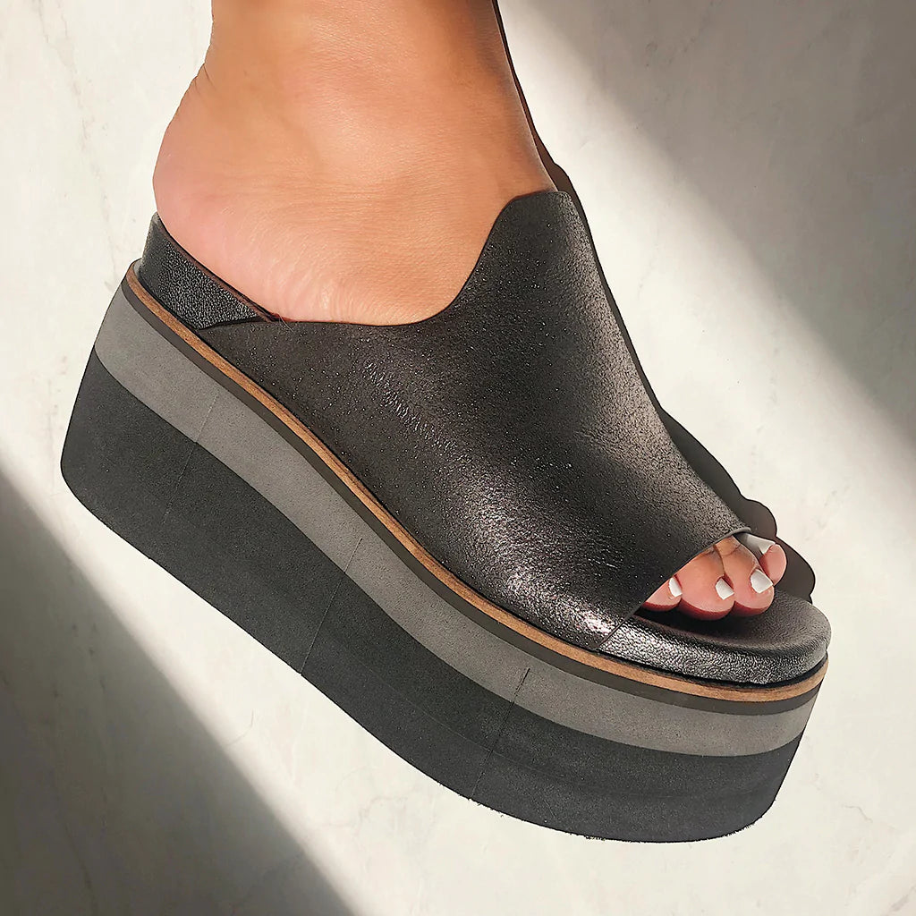 Flow Platform Sandal - Pewter by Naked Feet — view 6