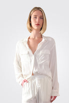 Silk Satin Shirt - Natural by Kristensen | 25 South Boutiques