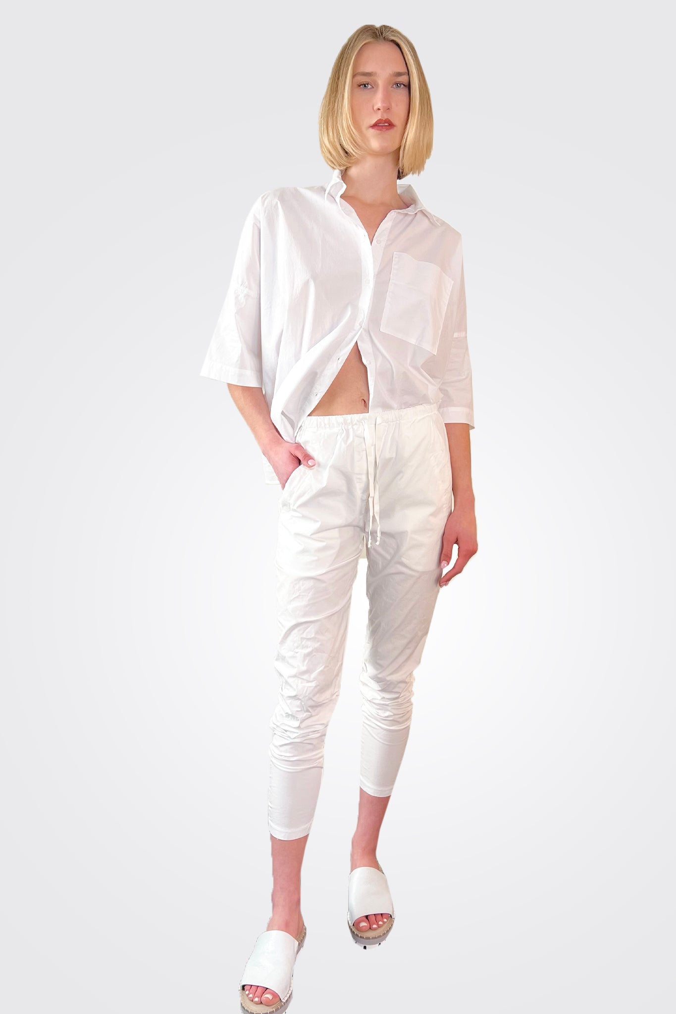 Cotton Tapered Pants - Natural by Kristensen | 25 South Boutiques
