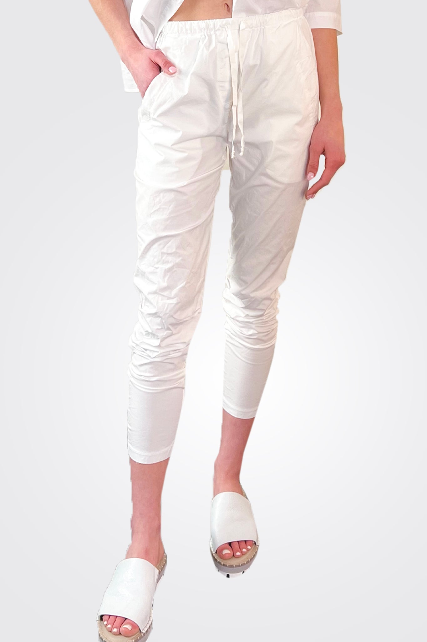 Cotton Tapered Pants - Natural by Kristensen — alternate view