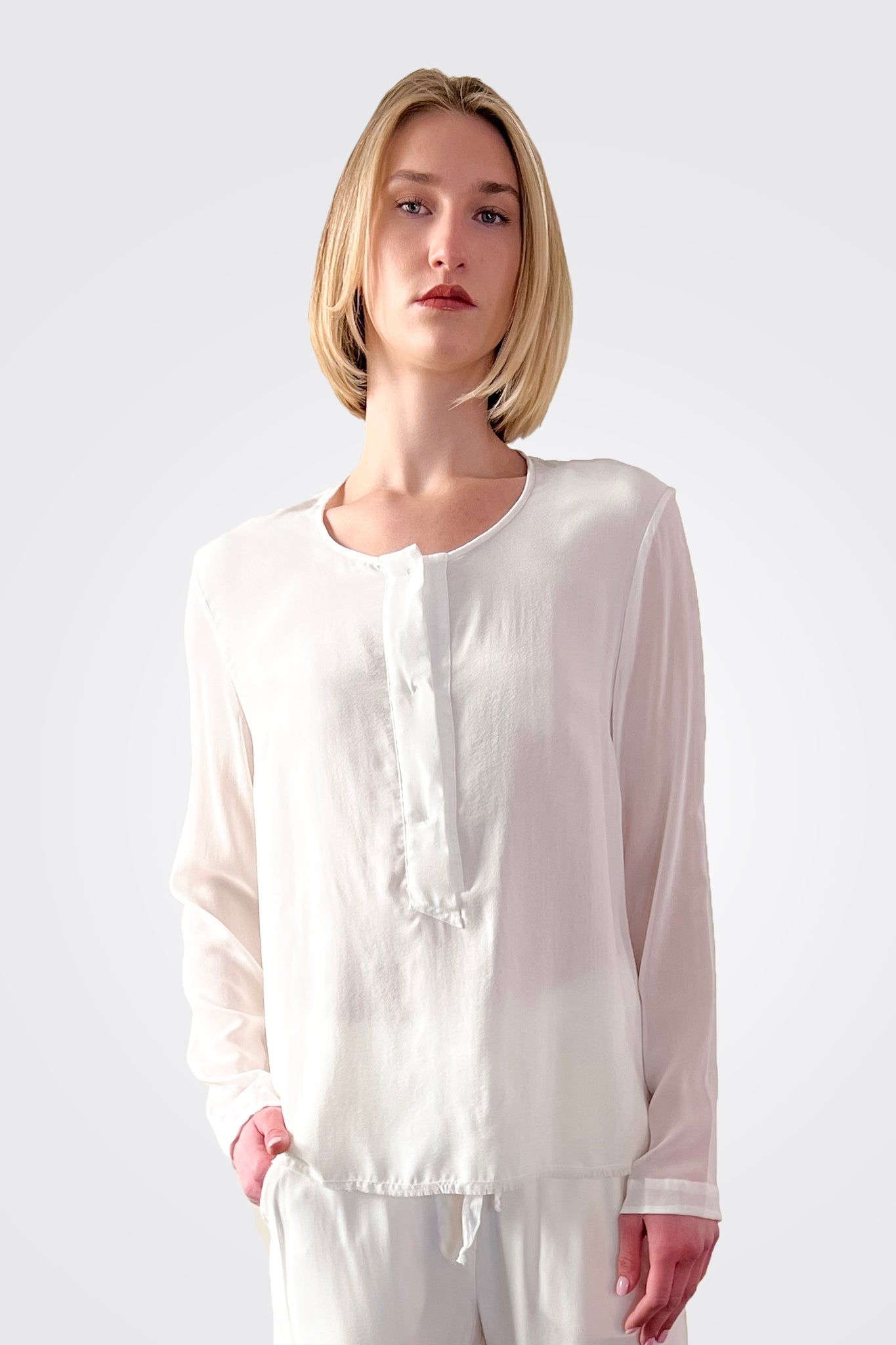 Crepe Georgette Shirt - Natural by Kristensen — alternate view