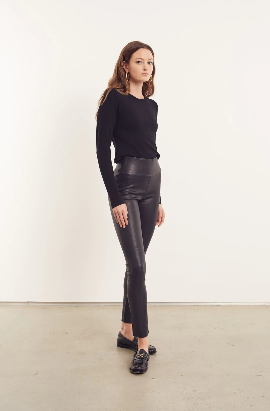 Ankle Leather Legging - Navy by SPRWMN — view 3