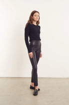 Ankle Leather Legging - Navy by SPRWMN — view 3