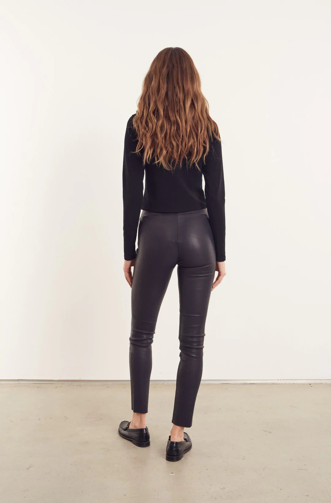 Ankle Leather Legging - Navy by SPRWMN — alternate view