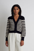 Isla Cardigan - Navy Ivory Stripe by Eleven Six | 25 South Boutiques