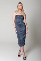 Sequin Midi Dress - Navy Black by Lavender Brown | 25 South Boutiques