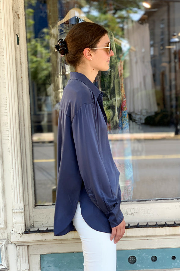 Long Sleeve Blouse - Navy by Tandem — alternate view