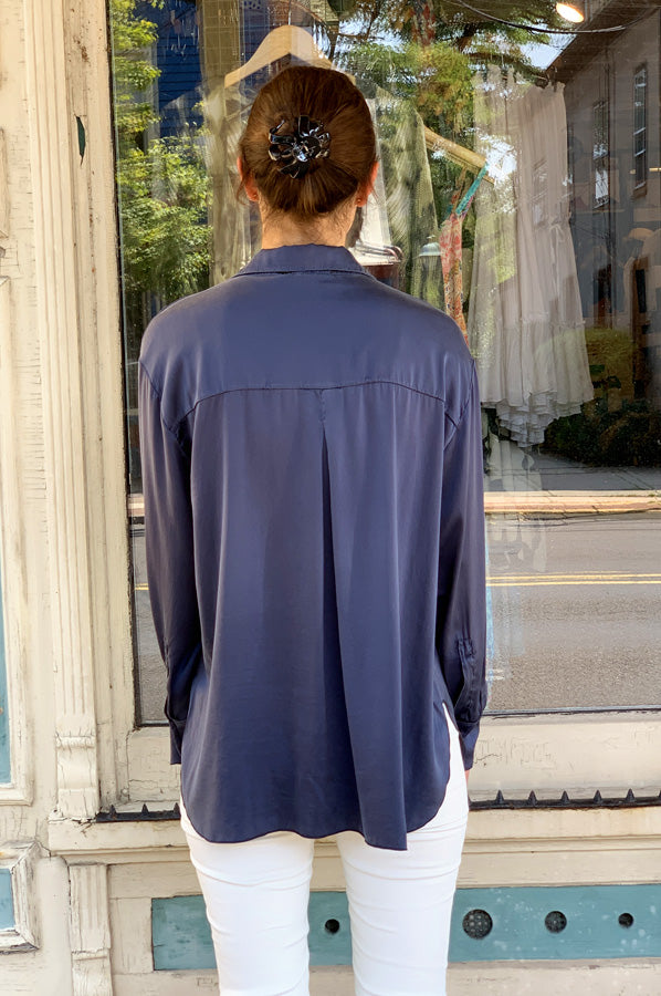 Long Sleeve Blouse - Navy by Tandem — view 3