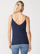 Supima Slub Jersey V Neck Tank - Navy by Stateside — view 3