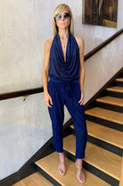 Harriet Jersey Halter Tank - Spring Navy by Ramy Brook — view 3