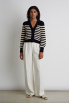 Isla Cardigan - Navy Ivory Stripe by Eleven Six — view 4
