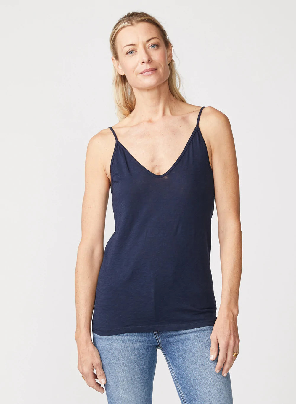 Supima Slub Jersey V Neck Tank - Navy by Stateside | 25 South Boutiques
