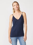 Supima Slub Jersey V Neck Tank - Navy by Stateside | 25 South Boutiques