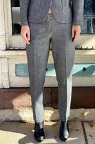 Micro Herringbone Chino Trousers - Nero by Circolo — alternate view