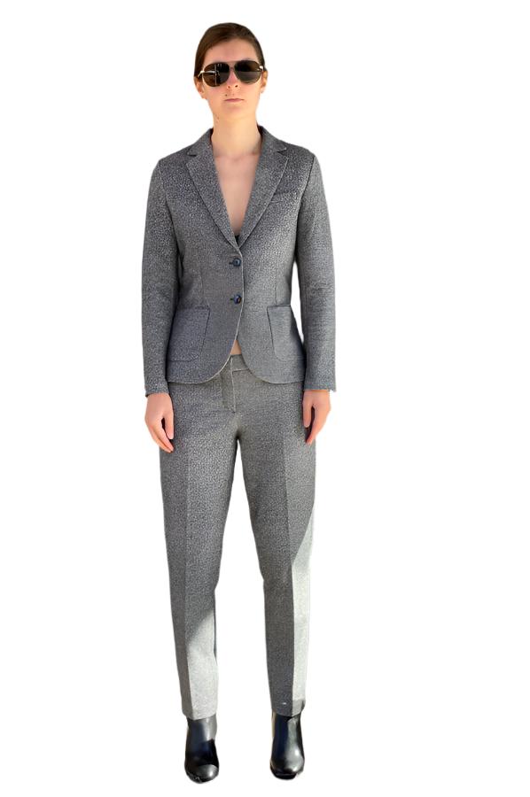 Micro Herringbone Chino Trousers - Nero by Circolo | 25 South Boutiques