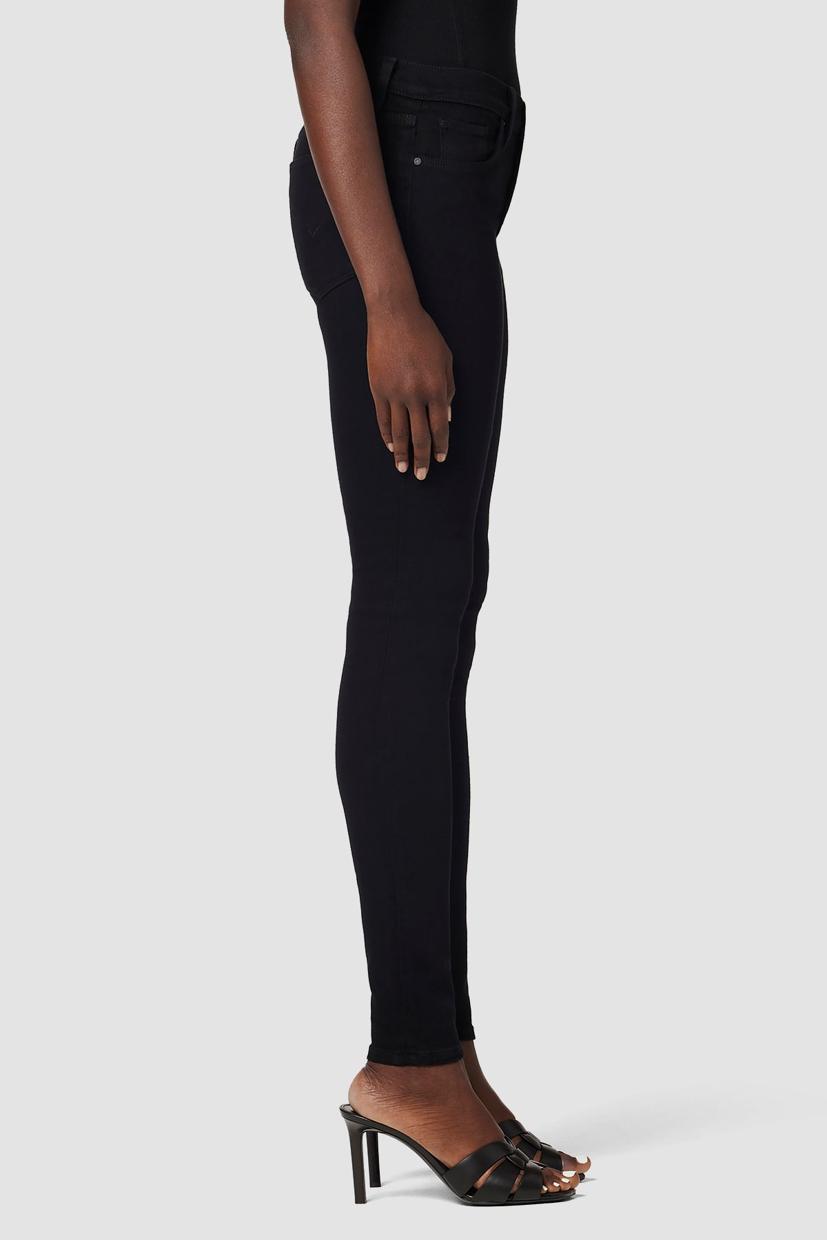 Nico Mid Rise Super Skinny Jean - Black by Hudson — alternate view