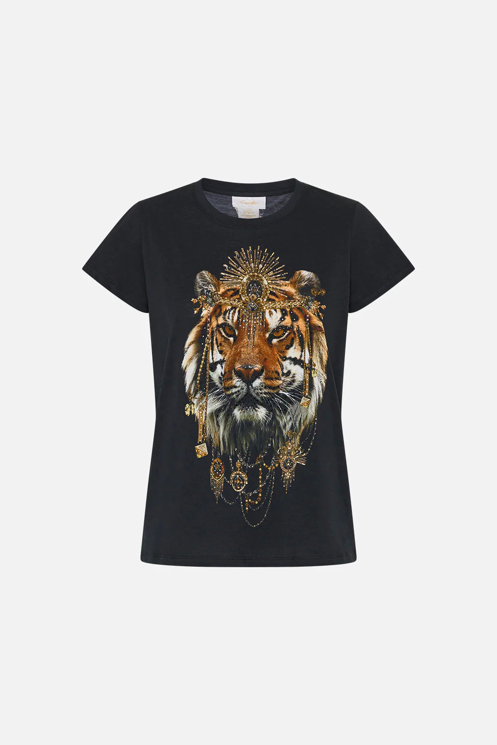 Slim Fit Round Neck T Shirt - The Night is Noir by Camilla — view 6
